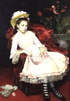 Pembe genç bayan by Raimundo de Madrazo y Garreta