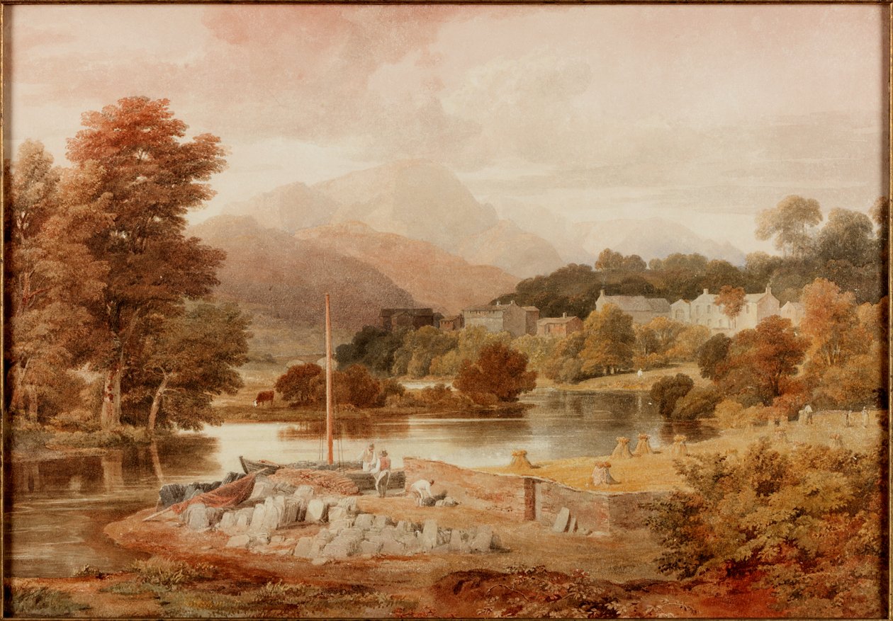 Slate Wharf, Brathay by Ramsay Richard Reinagle