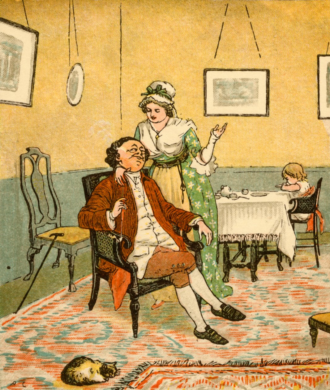John Gilpin ve karısı, 1878, c1918. by Randolph Caldecott