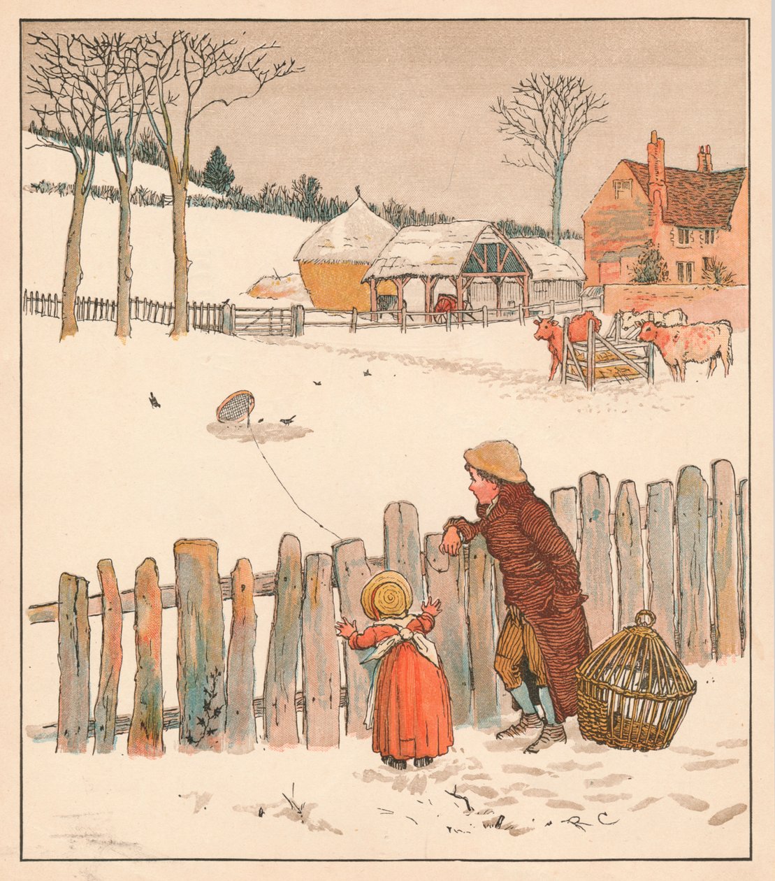 Kuş Tuzağı, 19. yüzyılın ortaları. by Randolph Caldecott