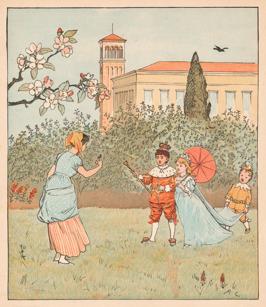 Hizmetçi ve Jenny Wren, 1880. by Randolph Caldecott