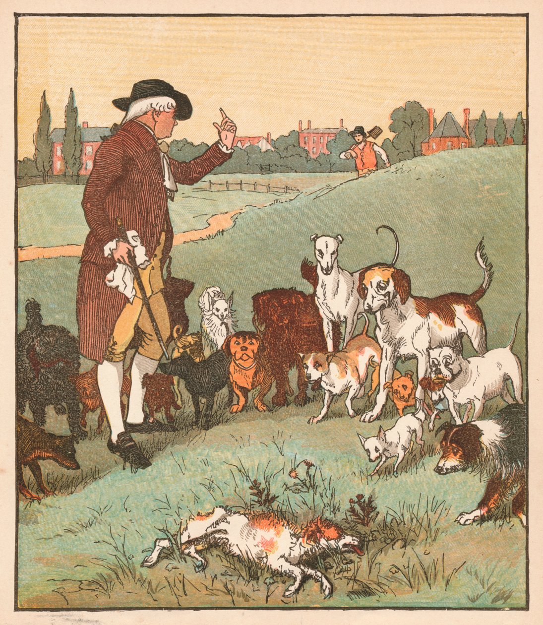 Ölen köpekti, c1879. by Randolph Caldecott