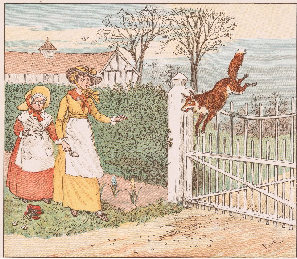 Tilki papazın kapısından atlar by Randolph Caldecott