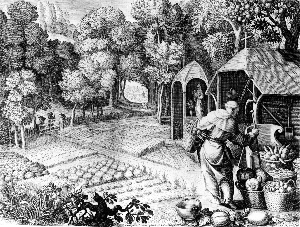 Bahçesinde Aziz Fiacre, c.1580-1620 by Raphael I Sadeler