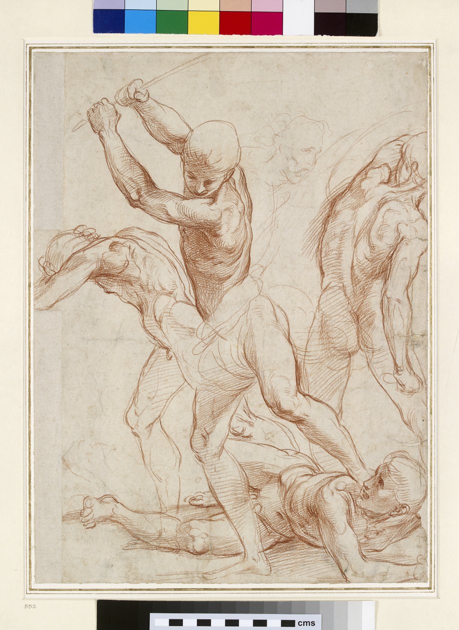 Çıplak Erkeklerin Savaşı (kağıt üzerinde kırmızı tebeşir) by Raffaello Sanzio Raphael