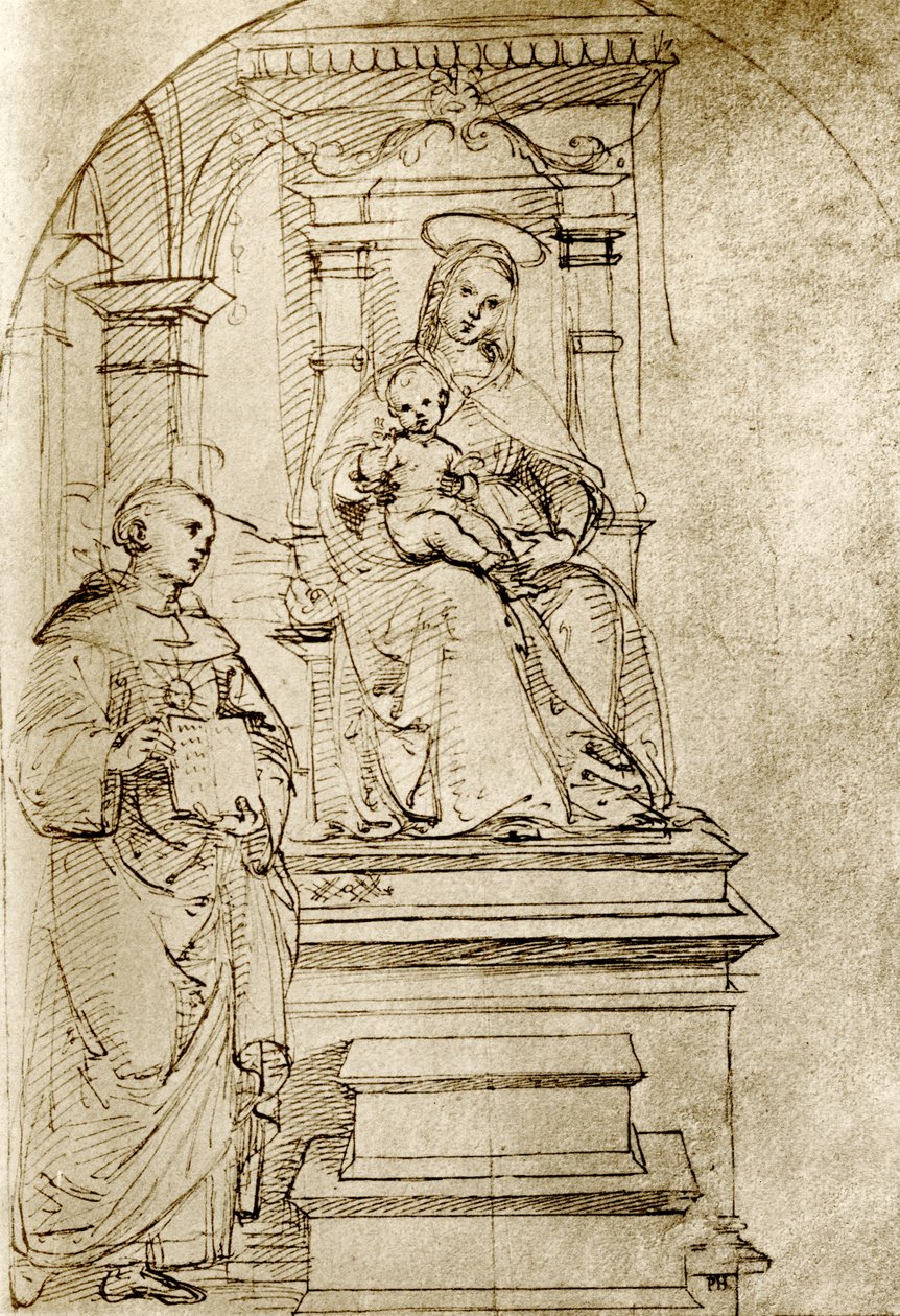 tahta geçen Madonna by Raffaello Sanzio Raphael