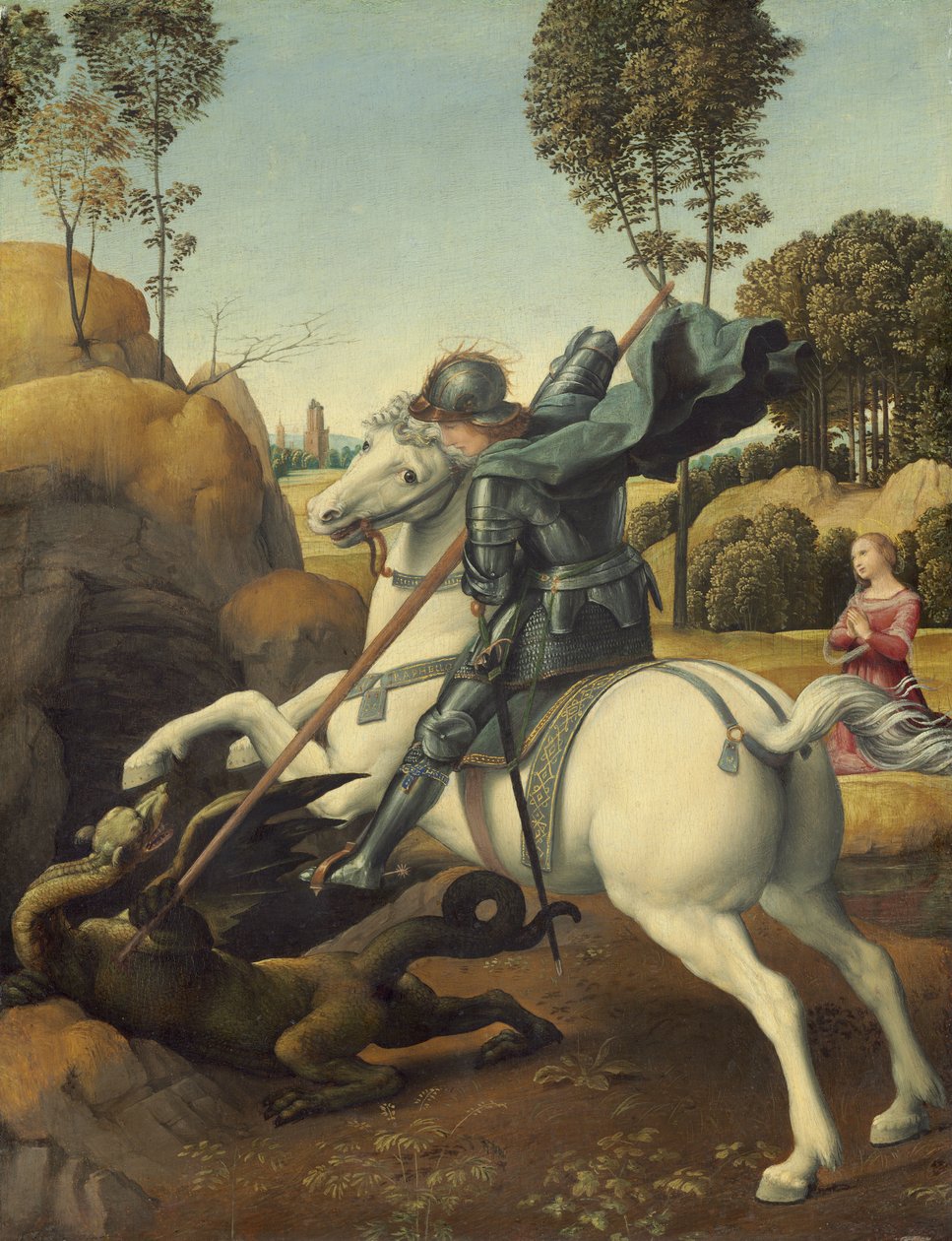 Aziz George ve Ejderha, c.1506 by Raphael