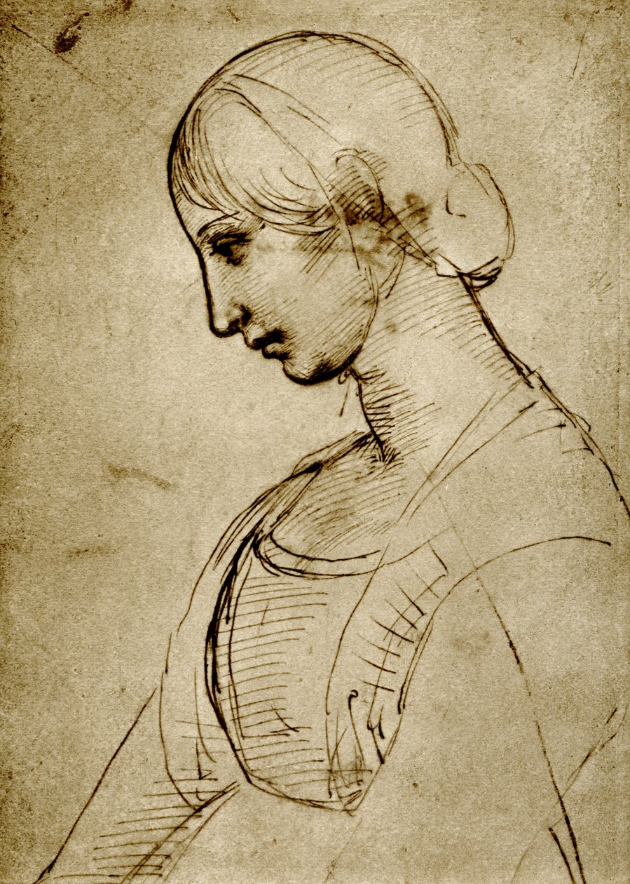 Bir Madonna üzerinde çalışma by Raffaello Sanzio Raphael