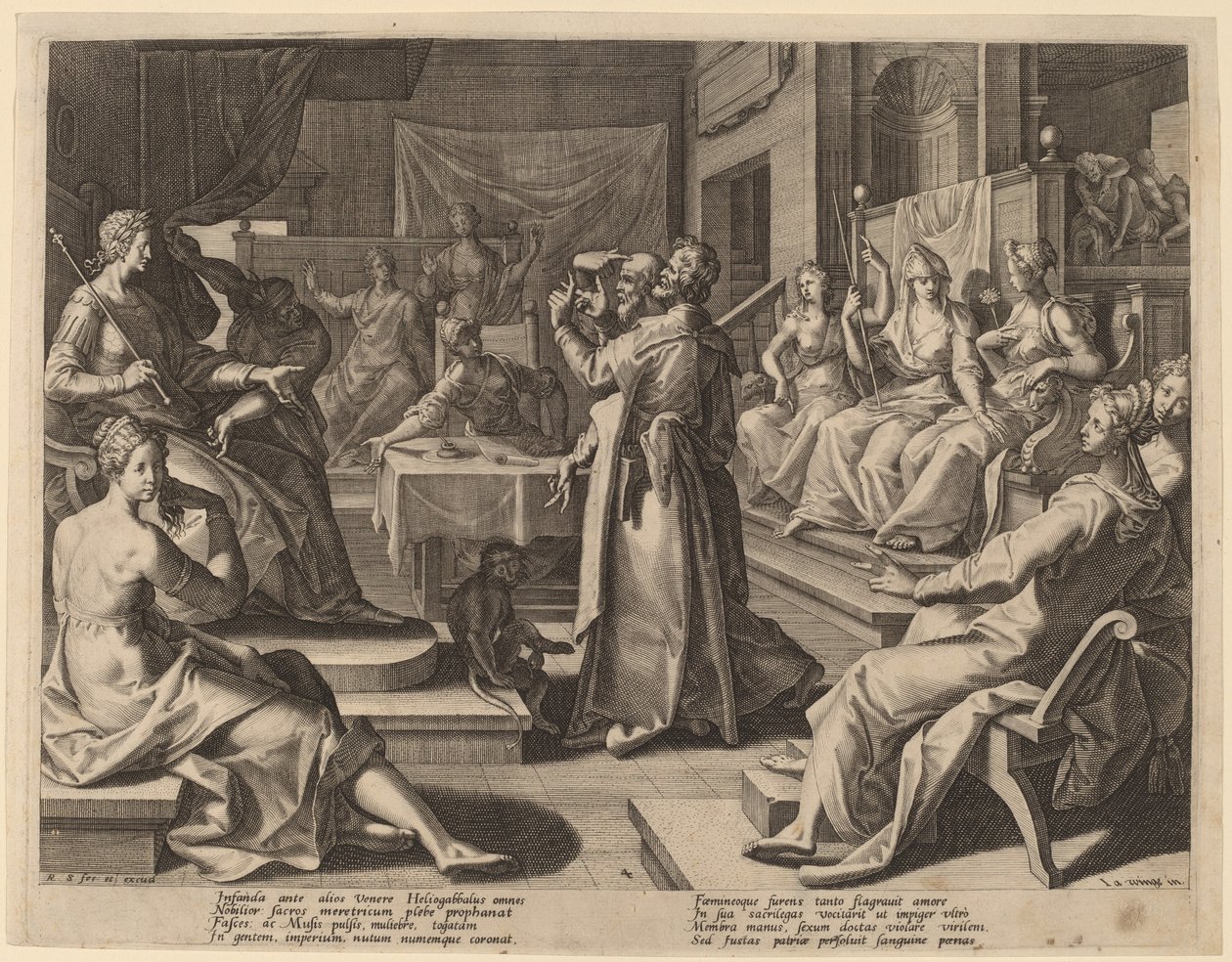 Heliogabalus ve Bilge Kadınlar, 1589. by Raphael Sadeler