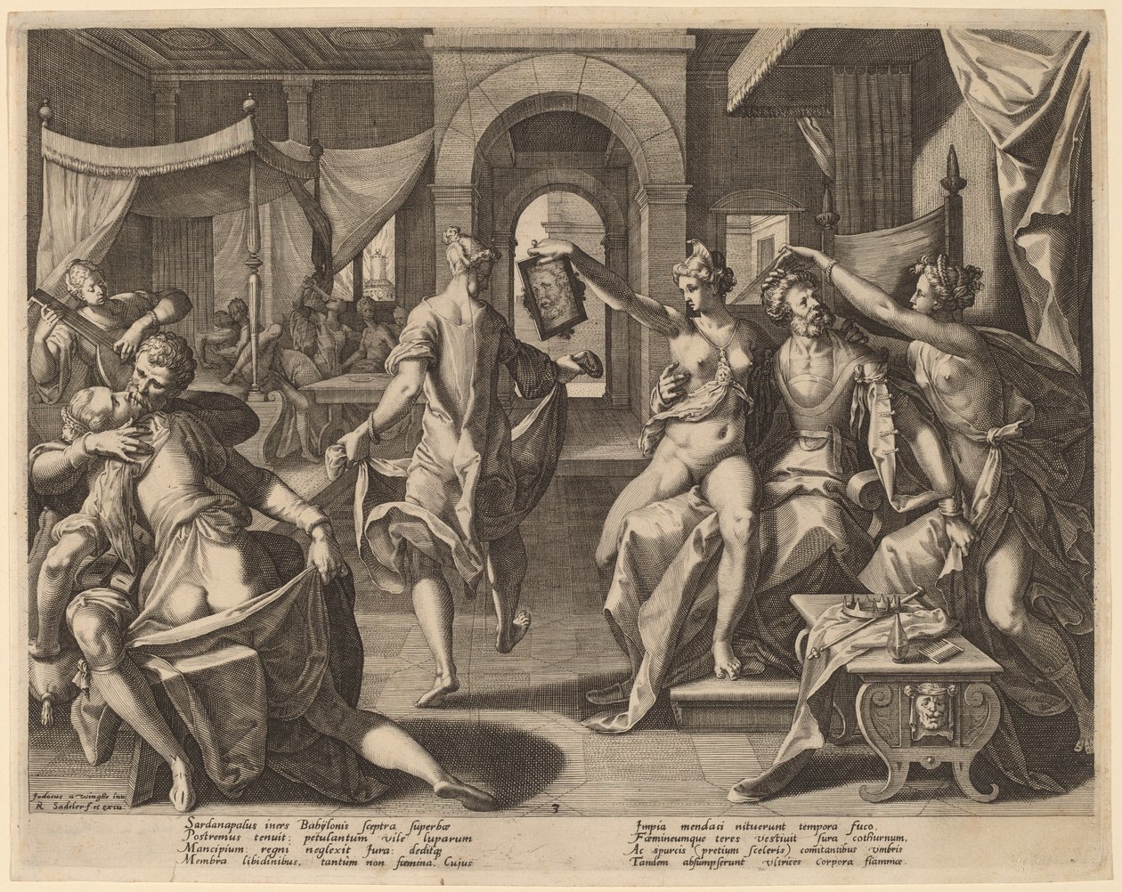 Cariyeler arasında Sardanapalus, 1589. by Raphael Sadeler