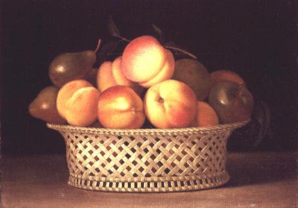 Bir kase şeftali (tuval üzerine yağlı boya) by Raphaelle Peale