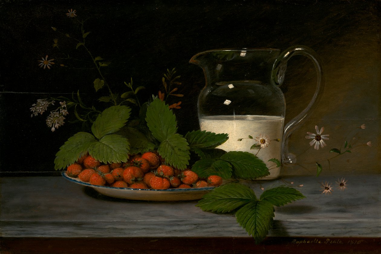 Çilek ve Krema, 1816 by Raphaelle Peale
