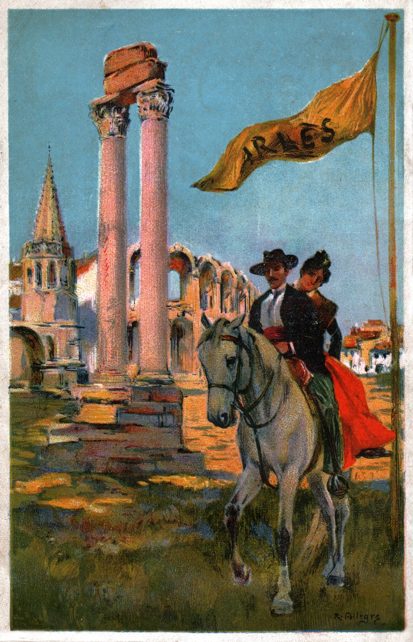 Arles şehri. (Resim, yaklaşık 1920) by Raymond Allegre