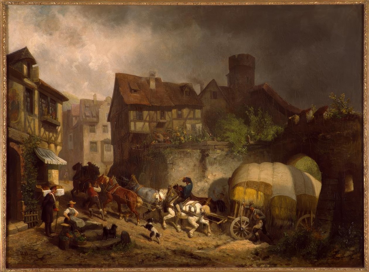 R.Braun, Swabian köy sahnesi by Reinhold Braun