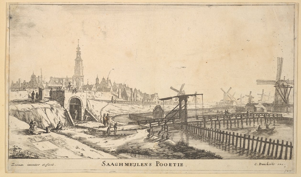 Zaagmolen Kapısı, 17. yüzyıl. by Reinier Zeeman