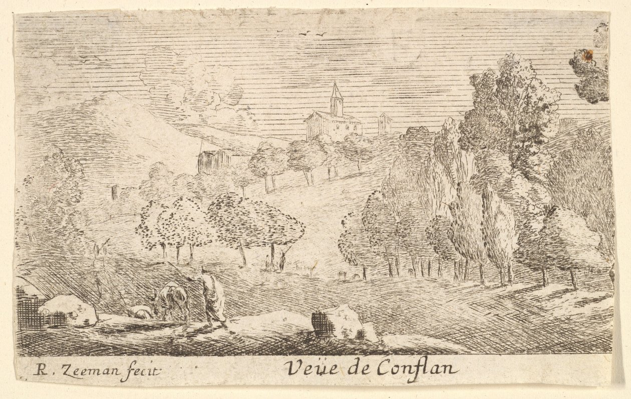 Veüe de Conflans, 17. yüzyılın ortalarında. by Reinier Zeeman