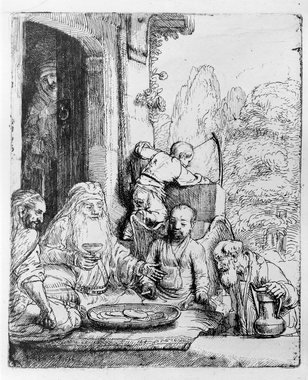 İbrahim melekleri eğlendiriyor, 1656 by Rembrandt van Rijn