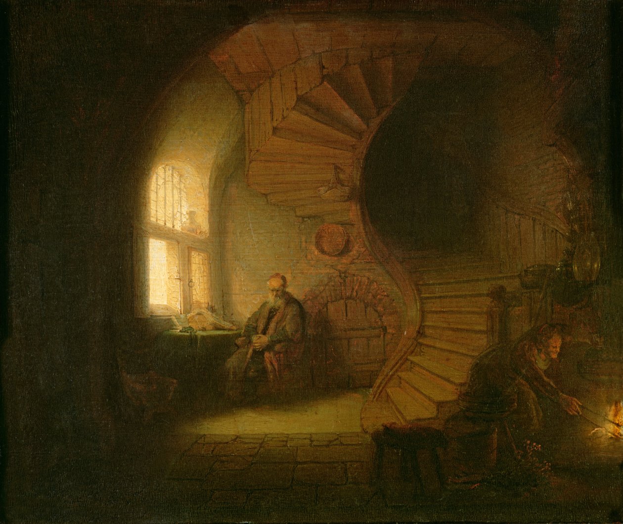 Filozof, düşünme by Rembrandt van Rijn