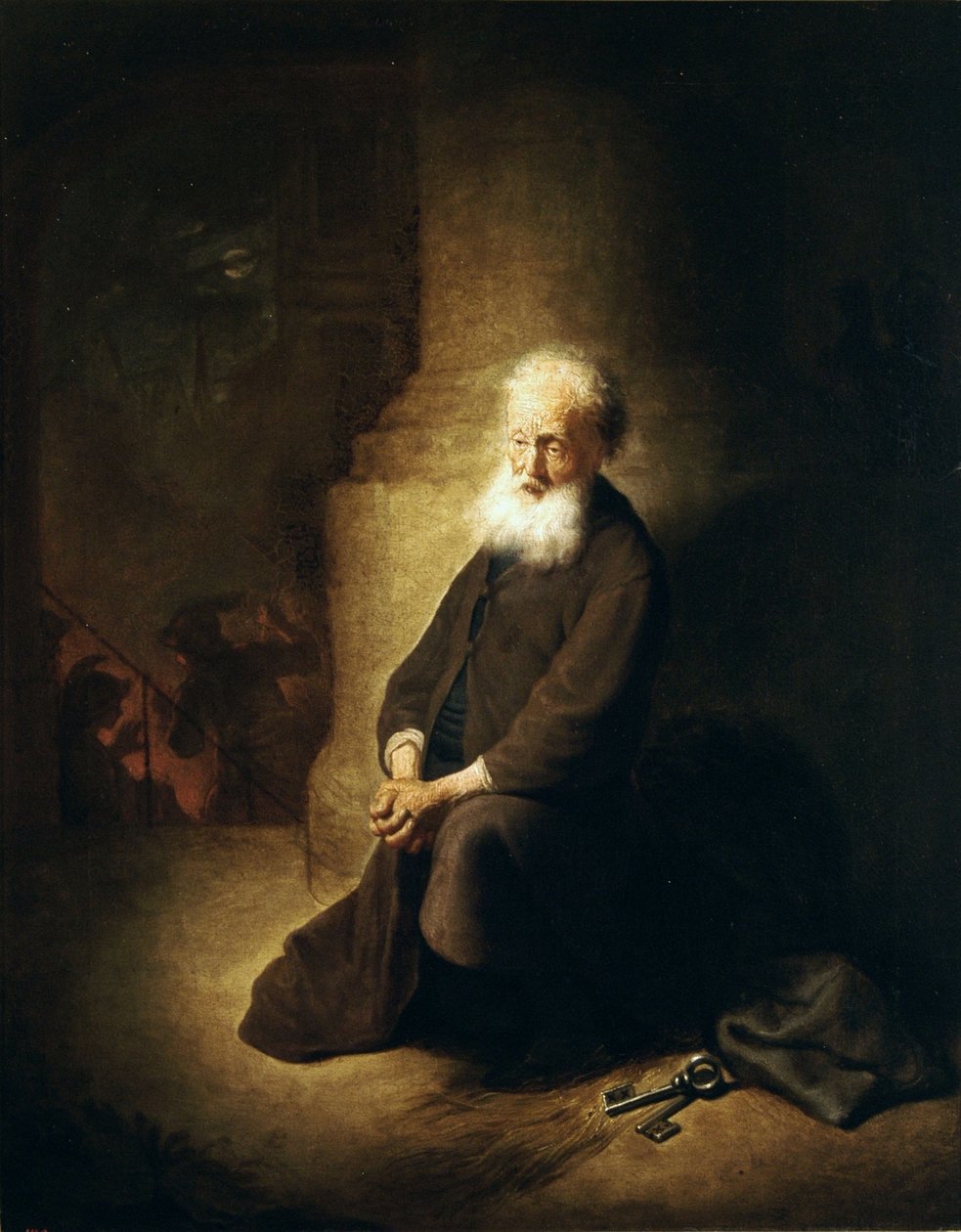 Tövbe eden Aziz Peter. by Rembrandt van Rijn