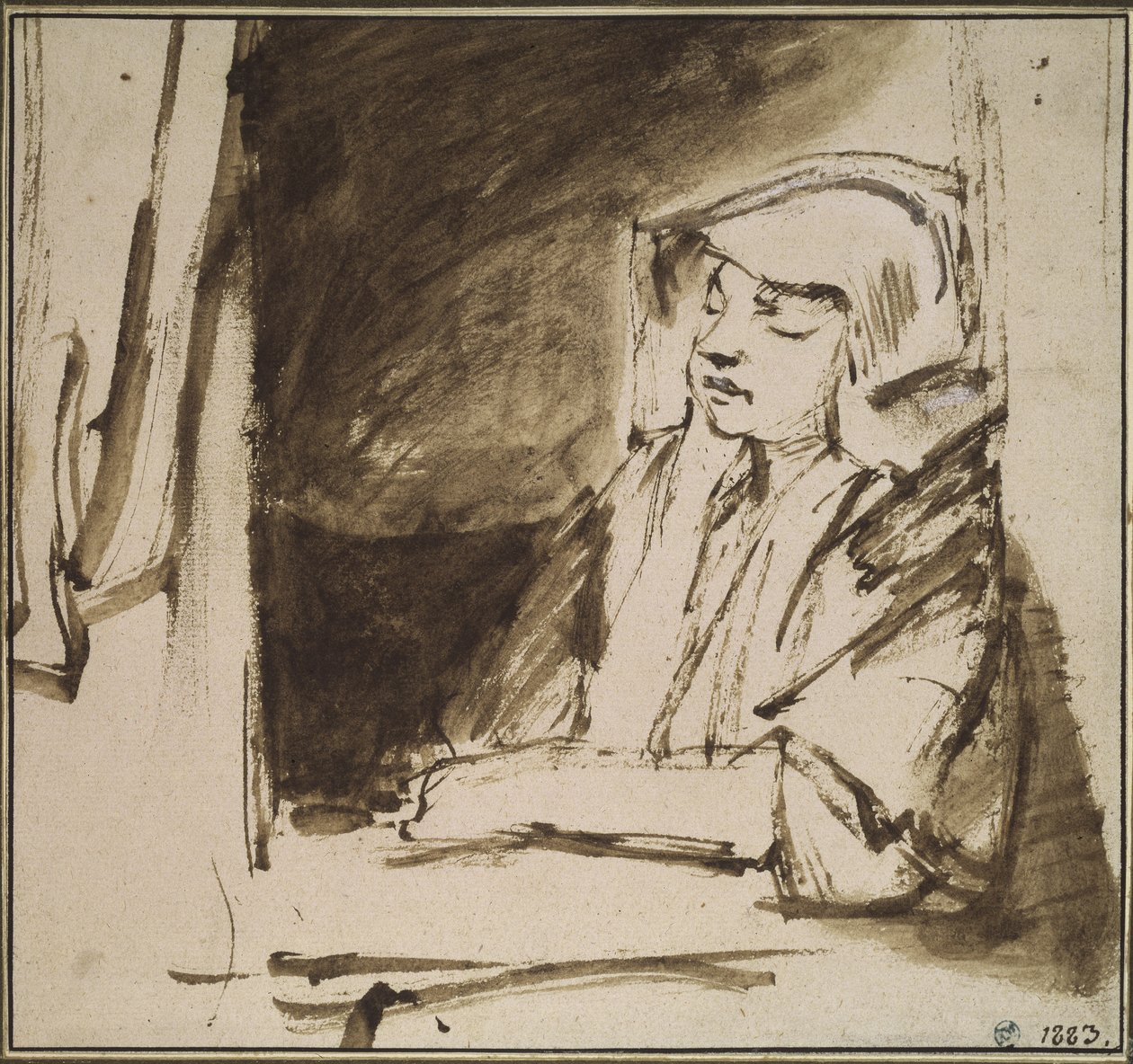Penceredeki Kadın by Rembrandt van Rijn