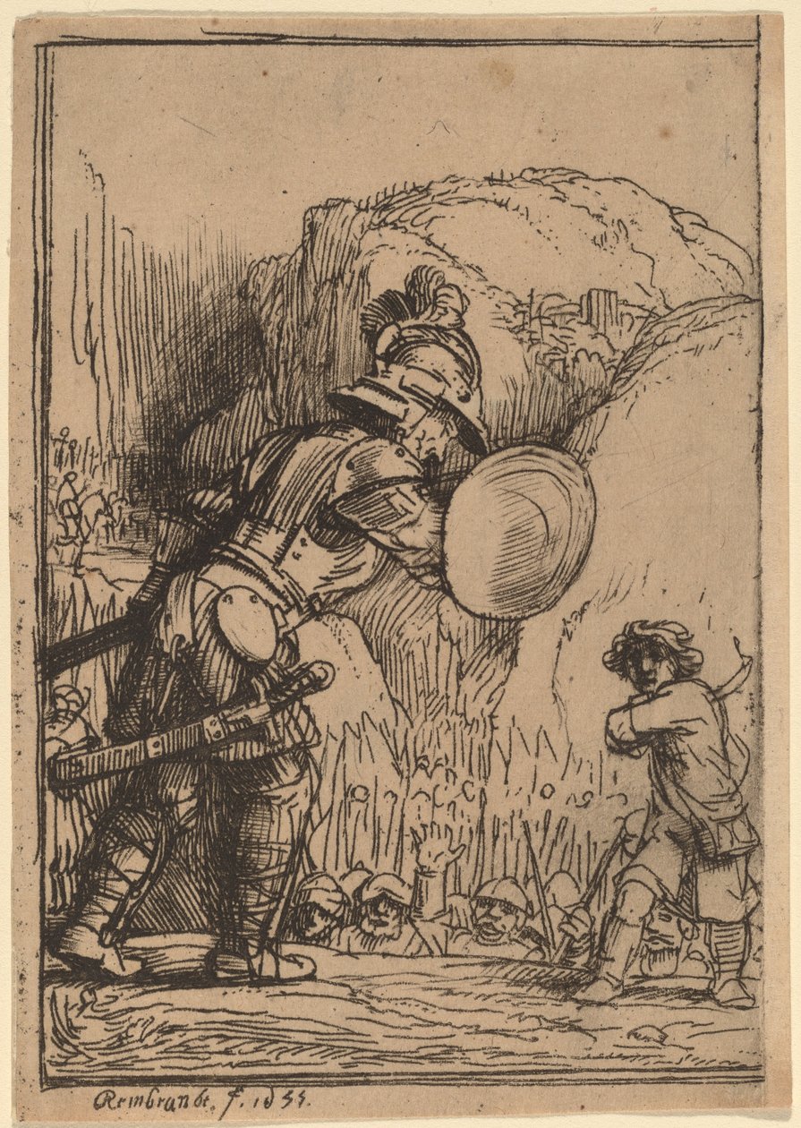 David ve Goliath by Rembrandt van Rijn