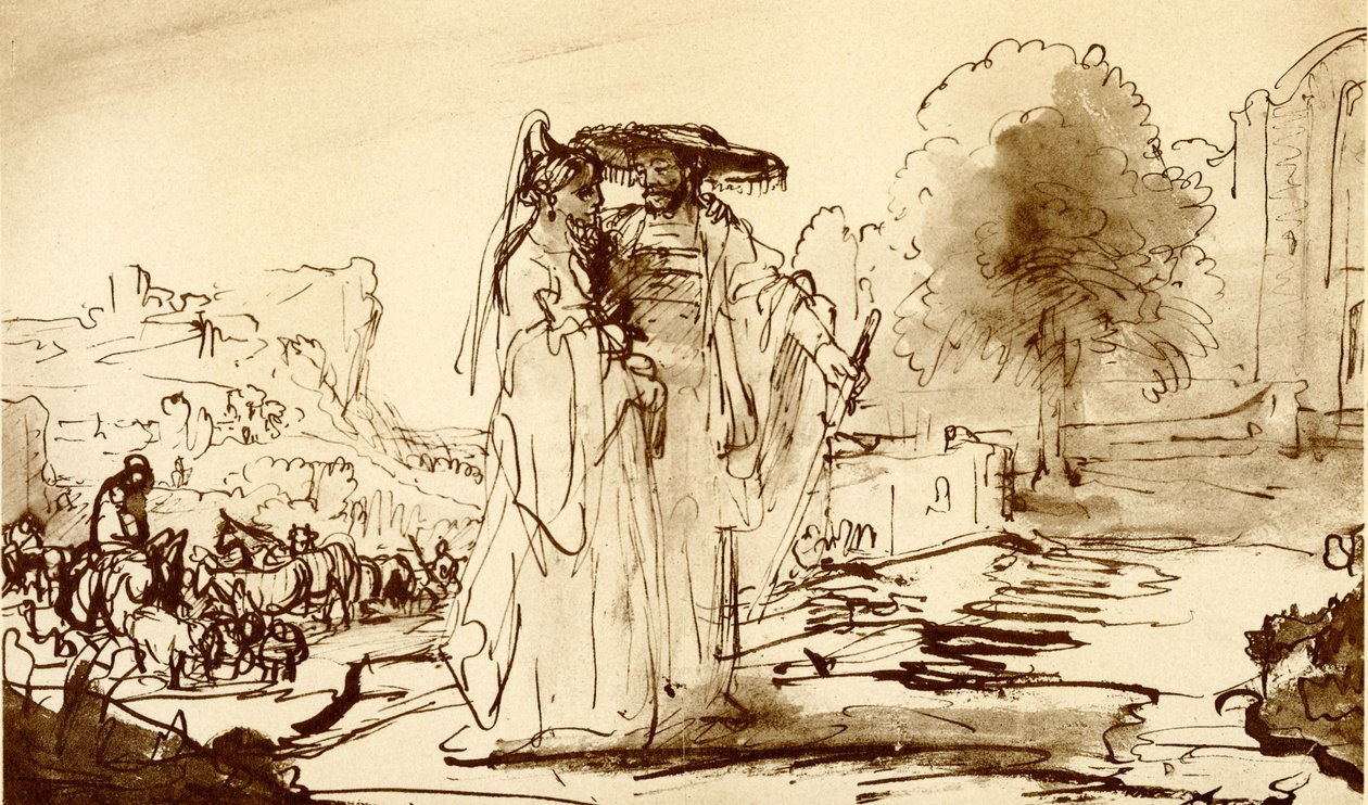 Yakup ve Rachel by Rembrandt van Rijn