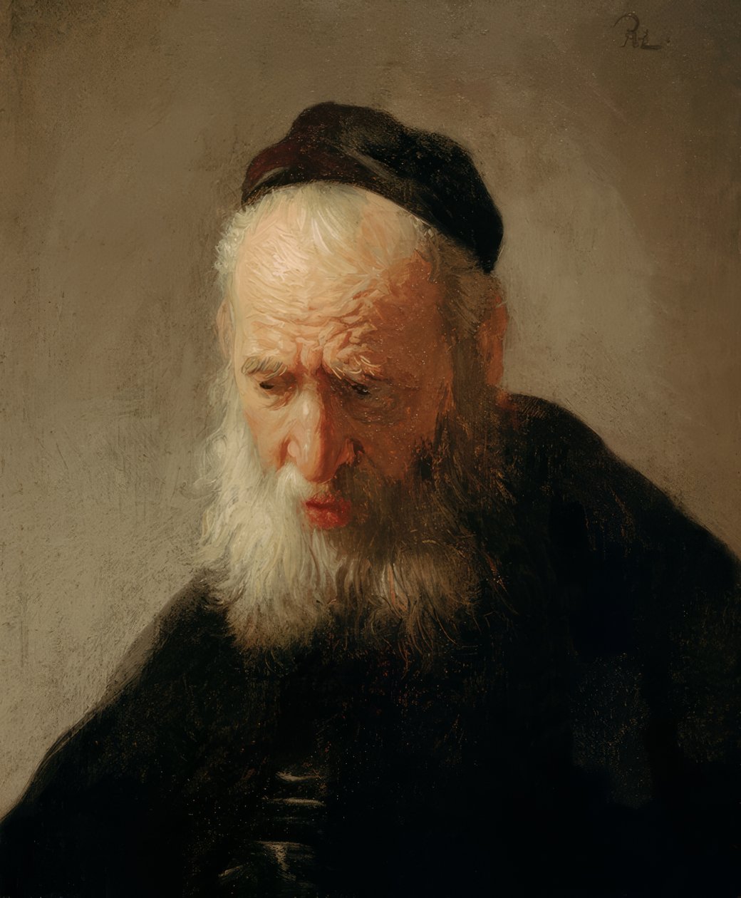 Yaşlı bir adamın başı by Rembrandt van Rijn