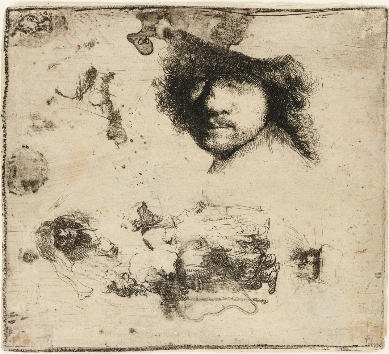 Çalışma sayfası, 1632. by Rembrandt van Rijn