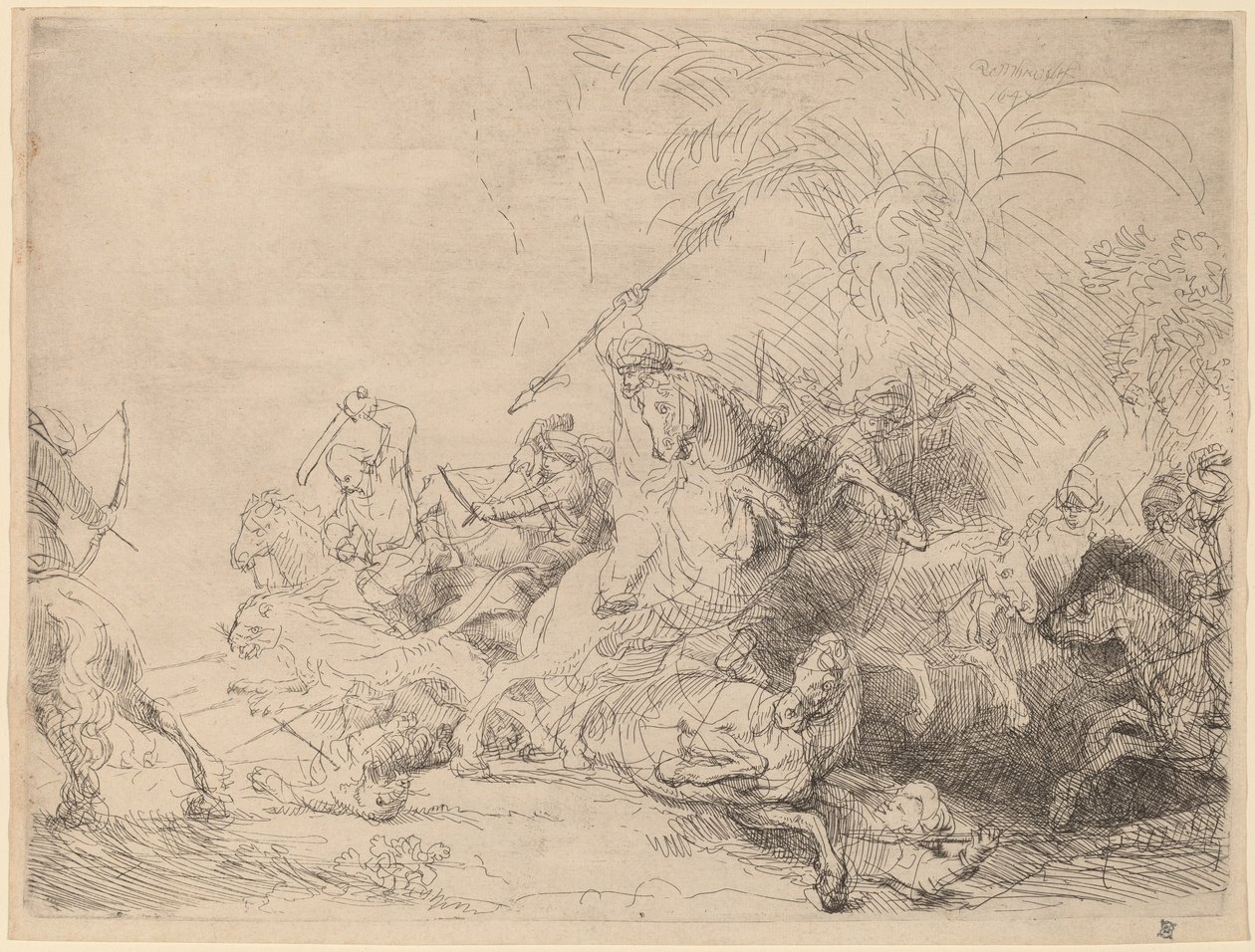 Büyük Aslan Avı by Rembrandt van Rijn