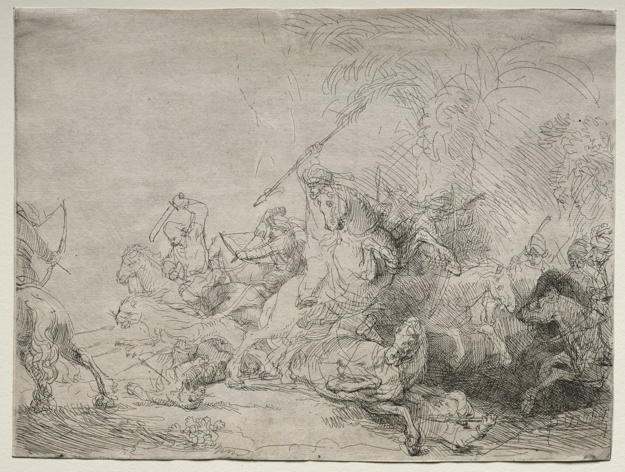 Büyük Aslan Avı by Rembrandt van Rijn