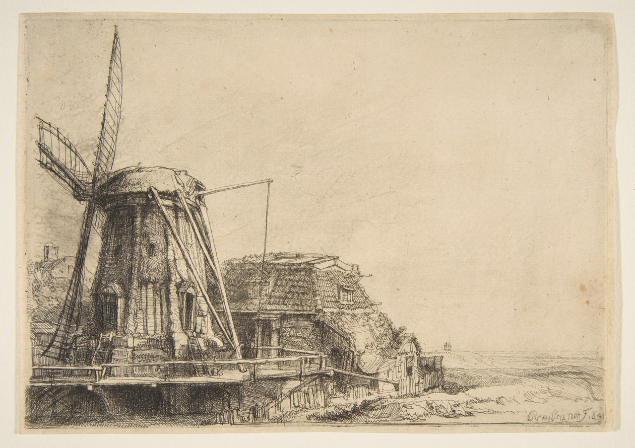 Yel Değirmeni, 1641. by Rembrandt van Rijn