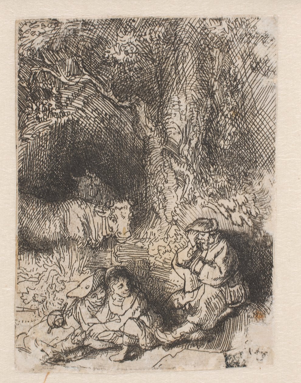 uyuyan çoban by Rembrandt van Rijn