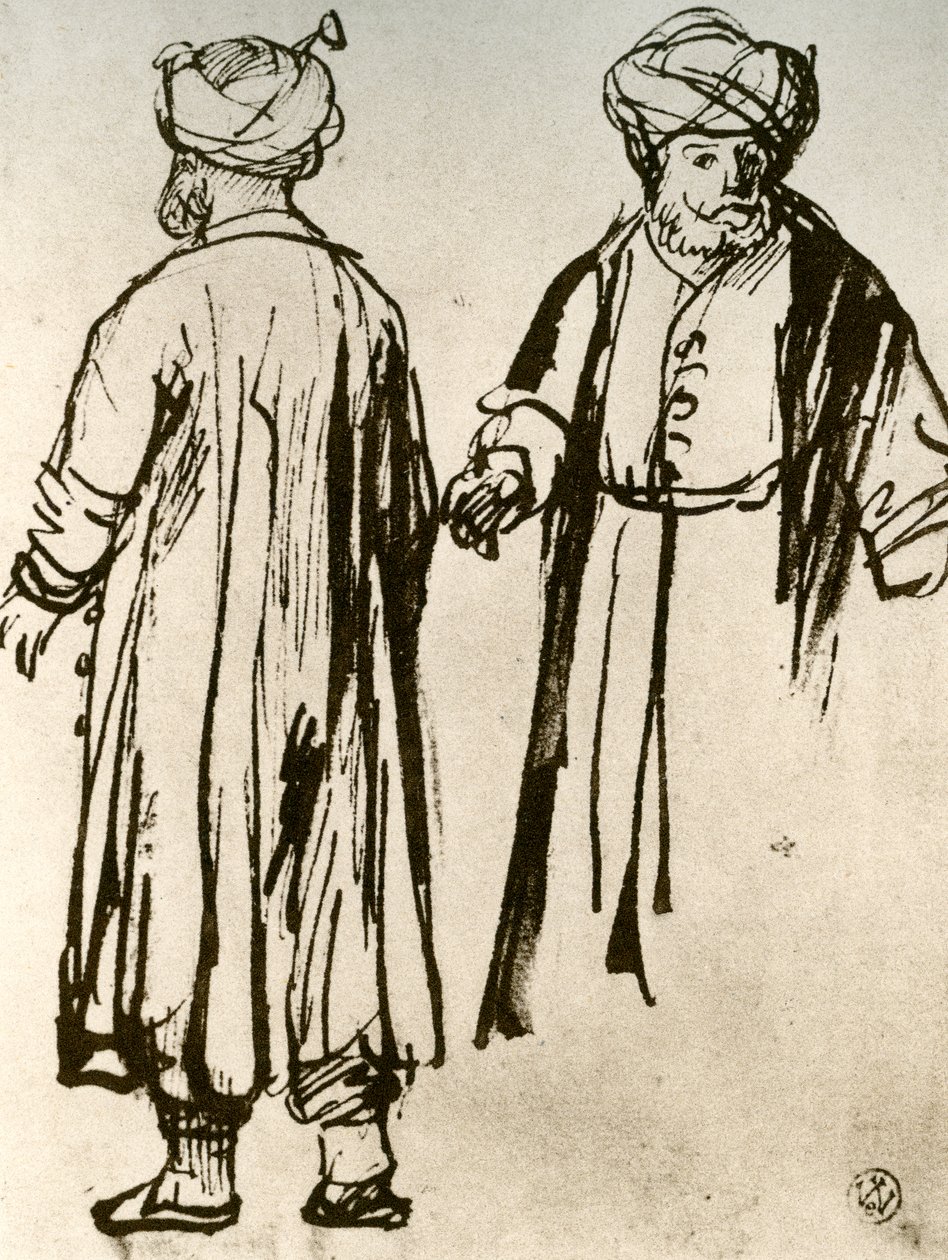 Yürüyen İki Türk, 1913. by Rembrandt van Rijn