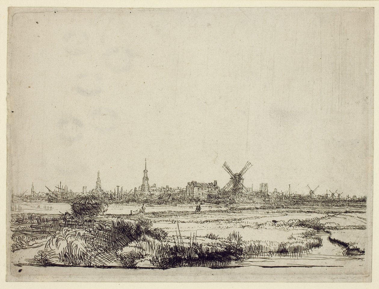 ಆಮ್ಸ್ಟರ್ಡ್ಯಾಮ್ನ ನೋಟ, c.1640 ಟರ್ಕ್ by Rembrandt van Rijn