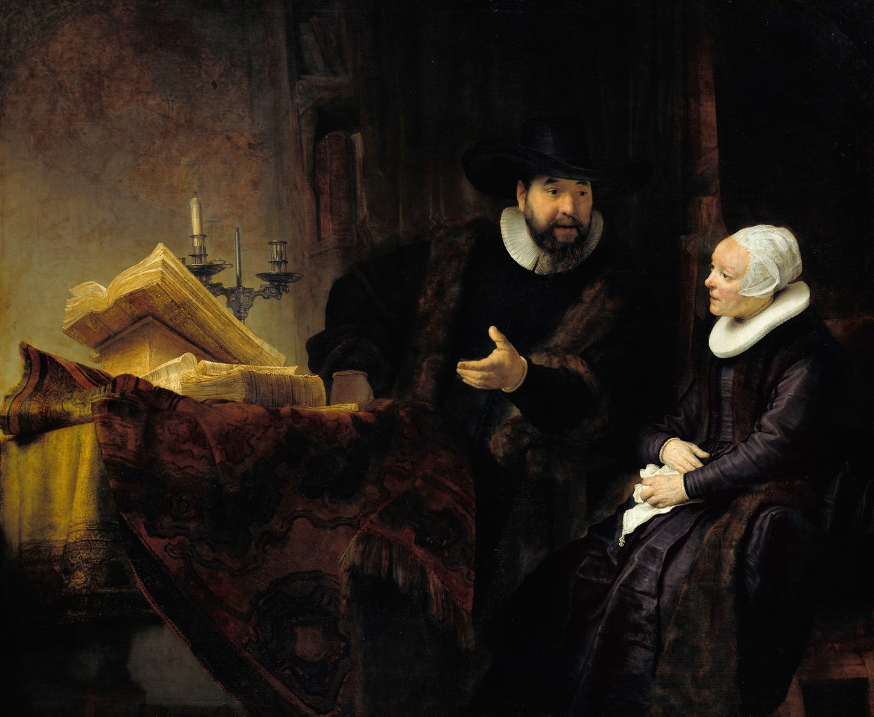 Mennonite Vaiz Anslo ve Karısı by Rembrandt van Rijn