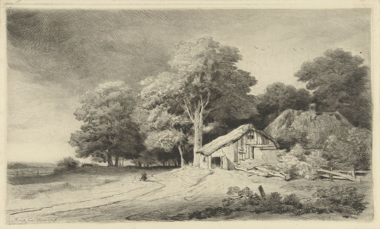 Çiftlik bir yolda by Remigius Adrianus Haanen
