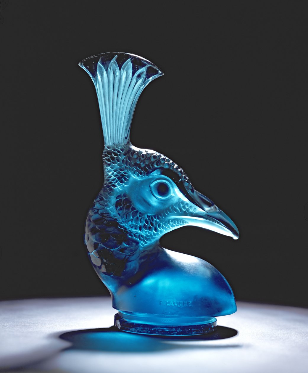 Turkuaz Tavuskuşu Baş Stoperi (cam) by Rene Jules Lalique