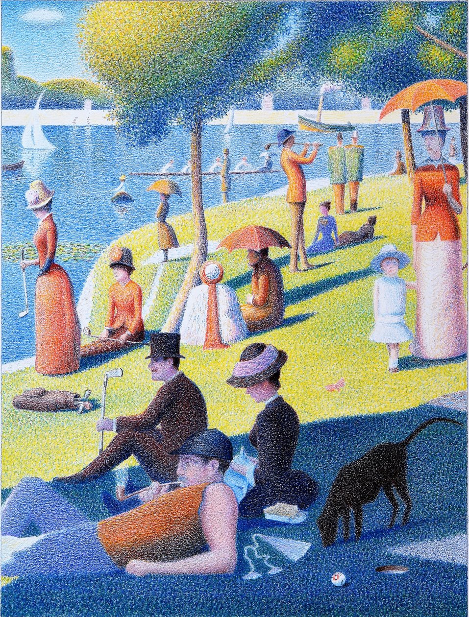 SEURAT-Golf, 2017, Kağıt üzerine renkli karakalem by Rene Boin