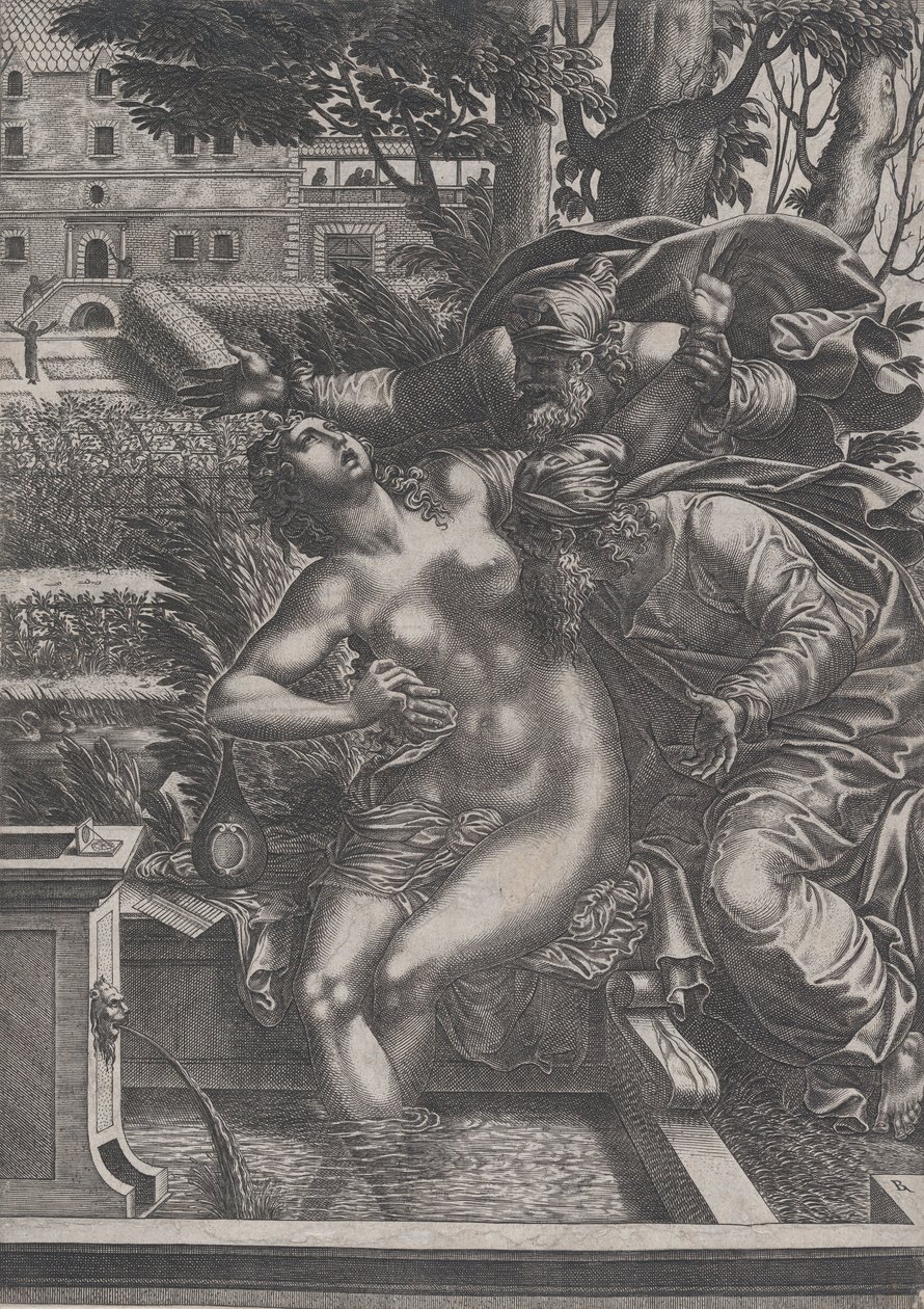 Susanna ve Yaşlılar. by Rene Boyvin
