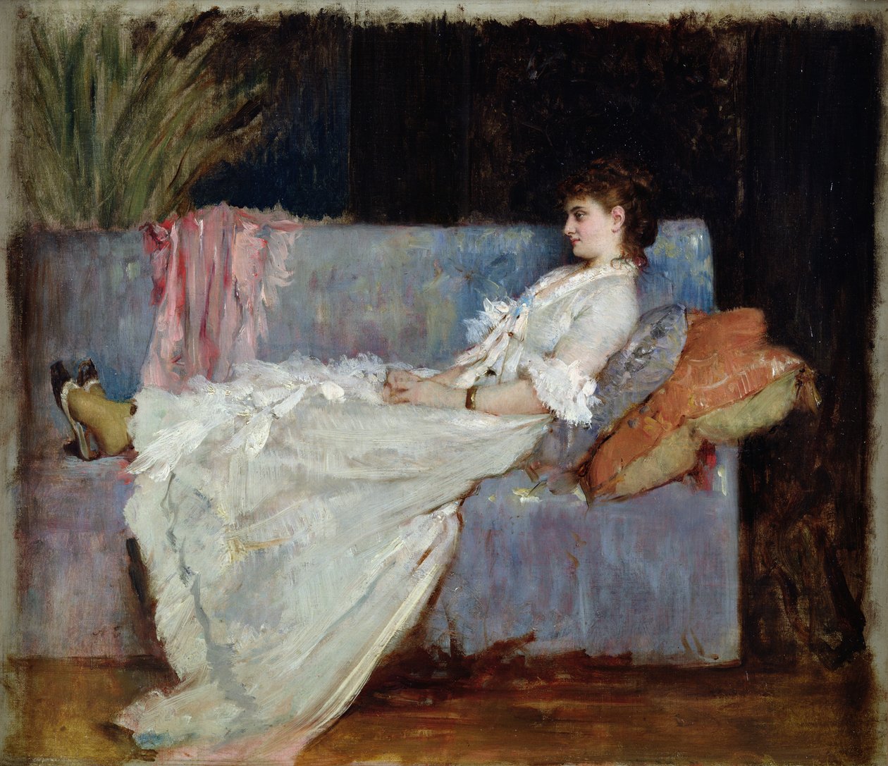 Madam Flahaut (tuval üzerine yağlıboya) by René François Xavier Prinet