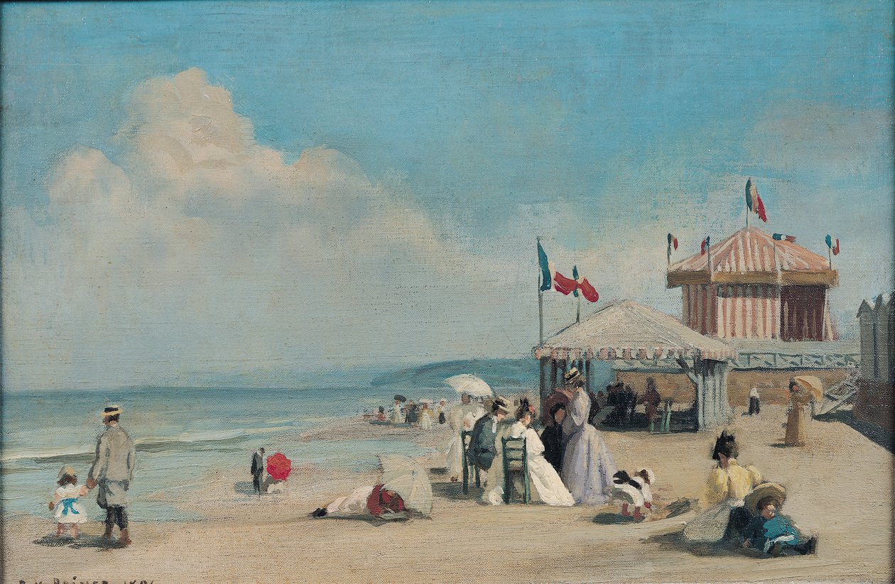 Cabourg'daki Plaj by René François Xavier Prinet