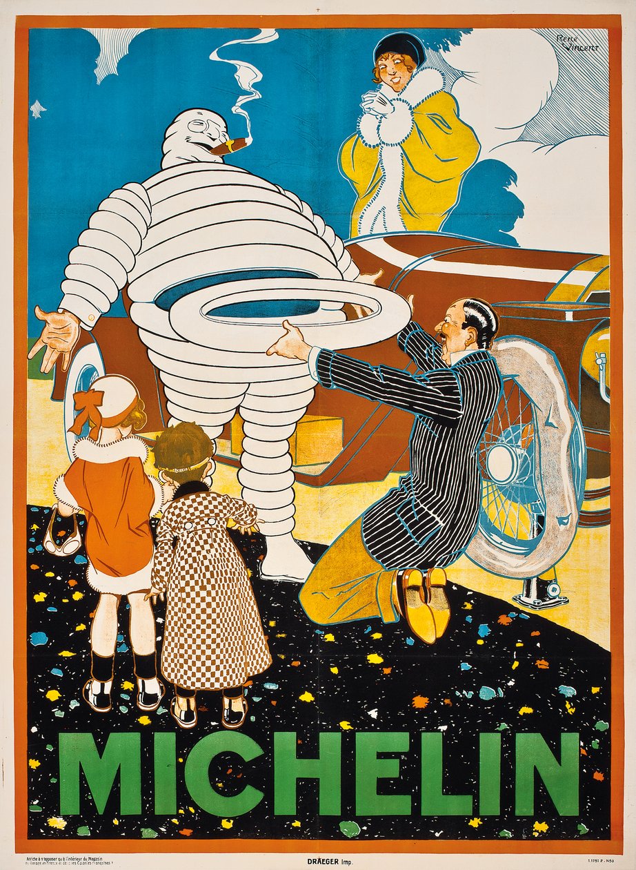Michelin için reklam afişi, c. 1925 by Rene Vincent