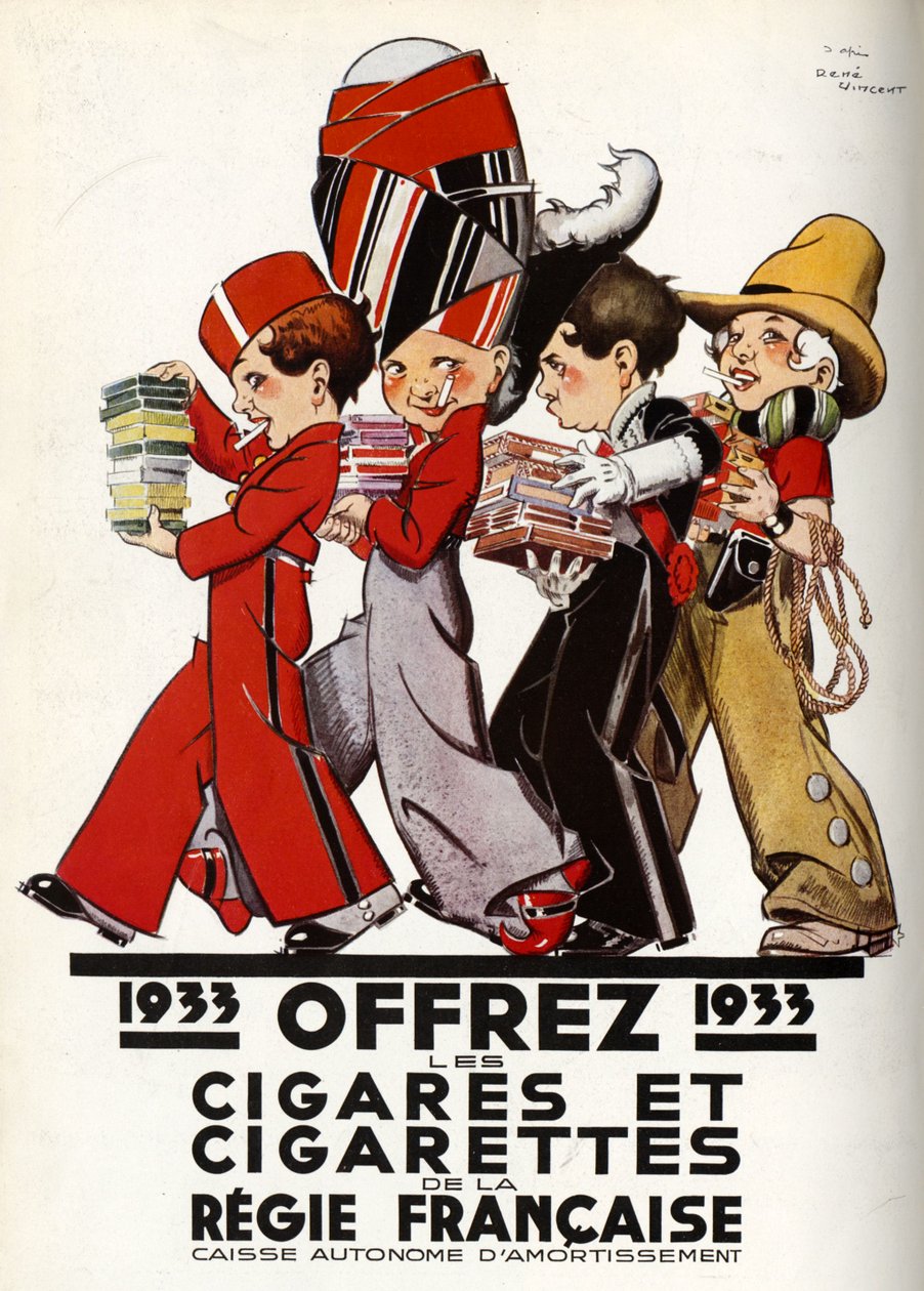 Regie Francaise sigaraları, 1932. by Rene Vincent