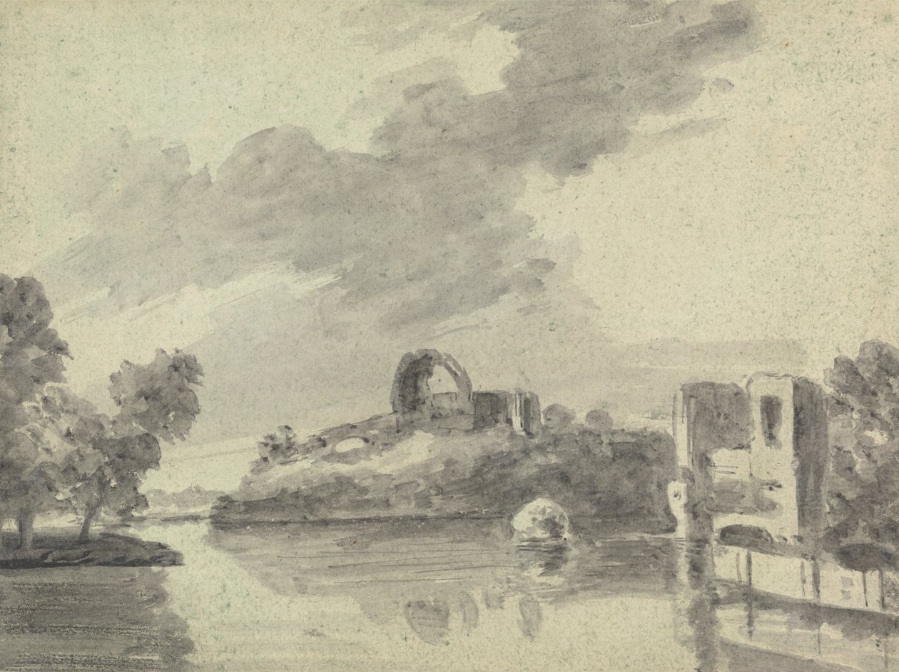 Kalıntılar ile nehir manzarası by Rev. William Gilpin