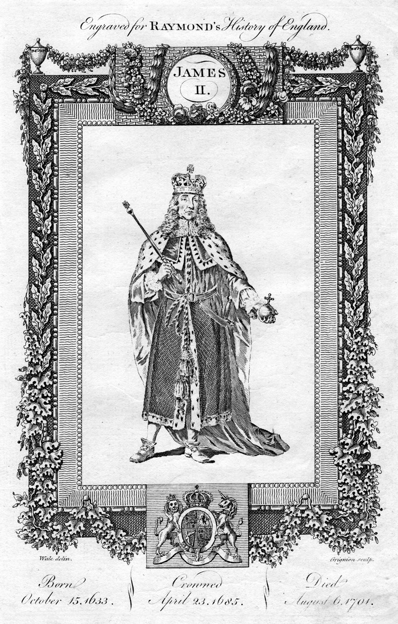 İngiltere Kralı II. James, 18. yüzyıl. by Reynolds Grignion