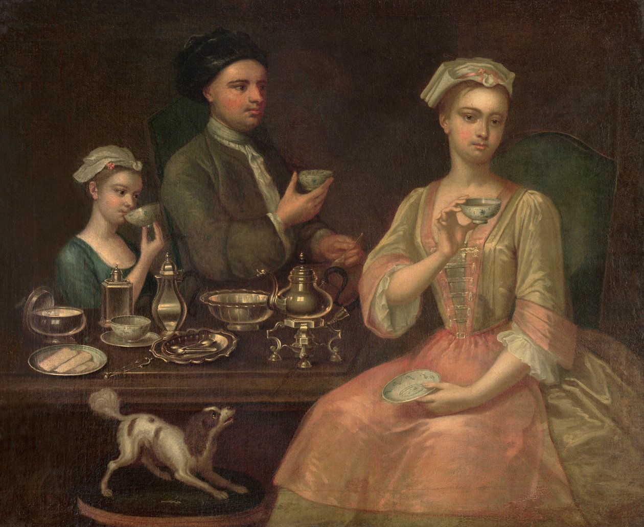 Çayda Üç Kişilik Bir Aile, c.1727 by Richard Collins