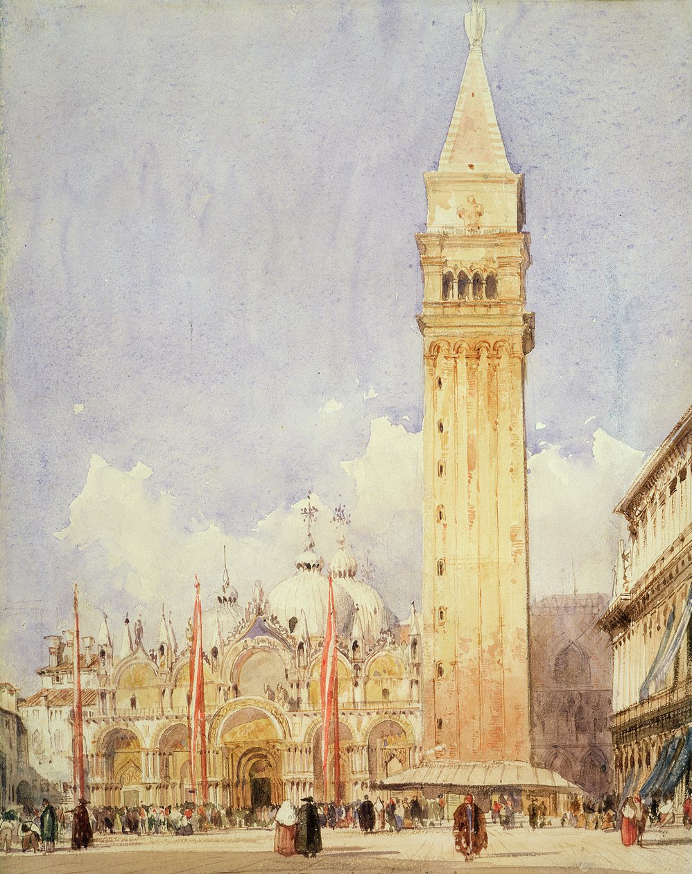 Piazza San Marco, Venedik, c.1826 (kağıt üzerinde grafit ve wc) by Richard Parkes Bonington