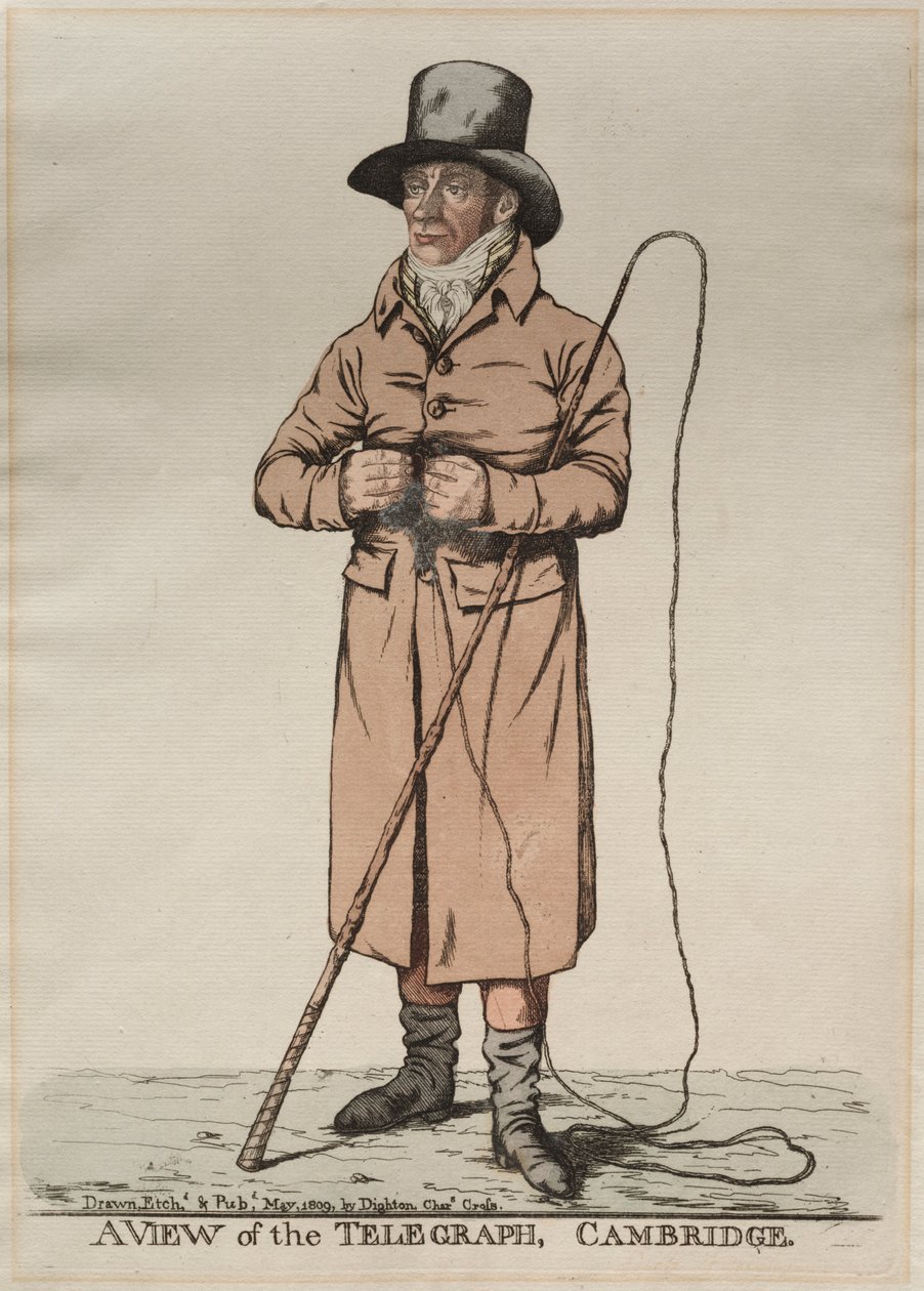 Telgraftan Bir Görünüm, Cambridge, 1809. by Richard Dighton