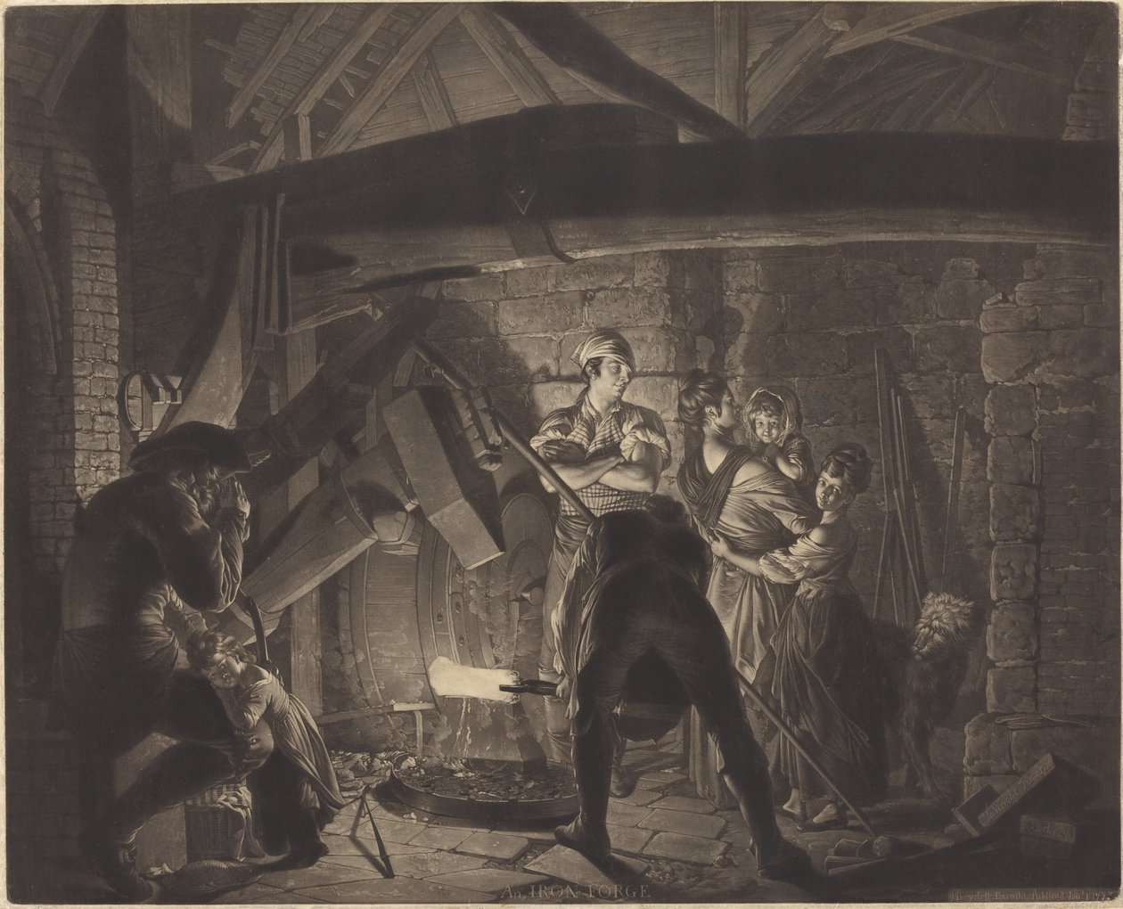 bir demir ocağı by Richard Earlom after Joseph Wright