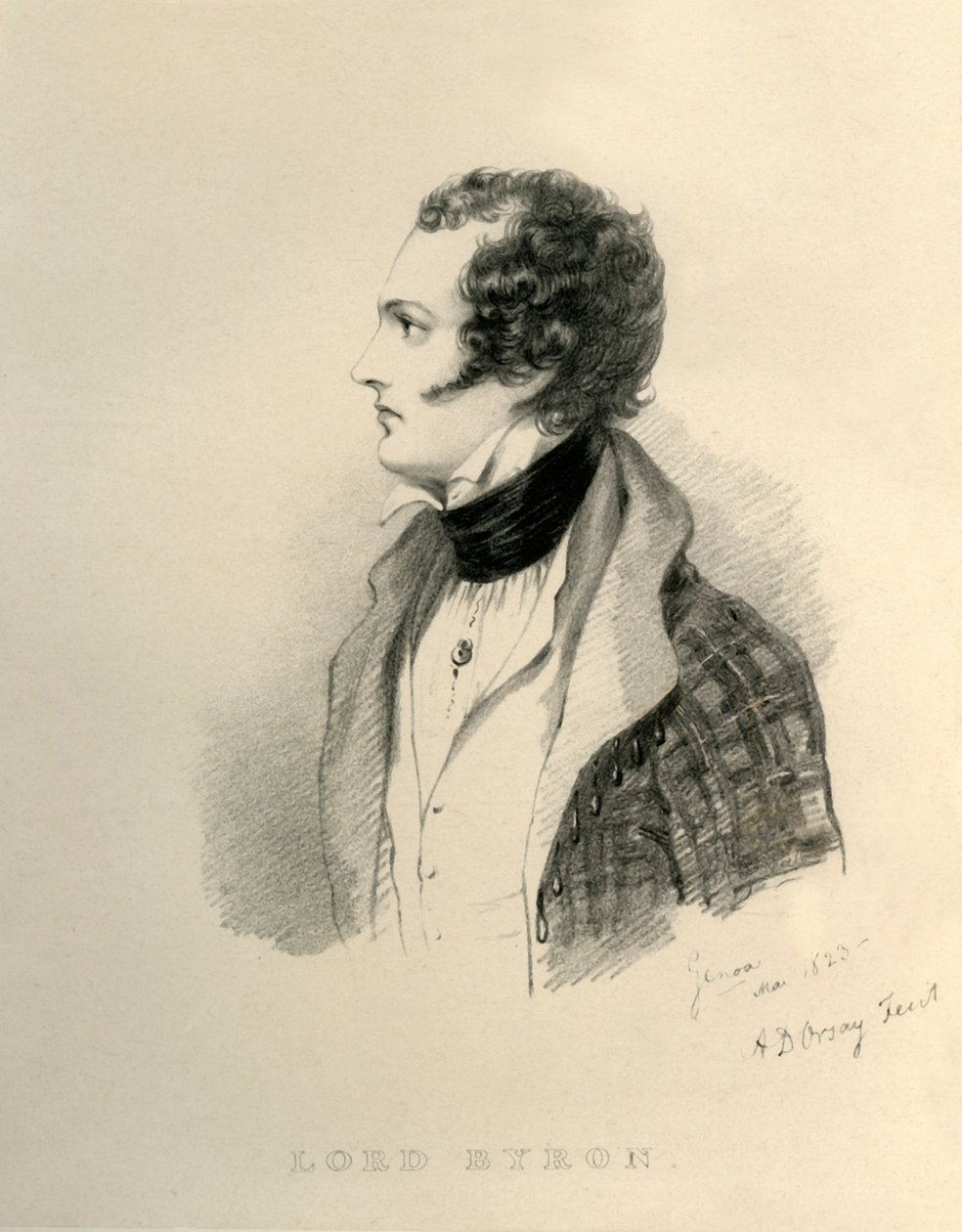 Lord Byron, 1823. by Richard James Lane